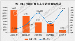 2017年2月國內微卡銷量排名分析：上通五菱第一