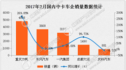 2017年2月國內中卡銷量排名分析：重慶力帆飆升270%