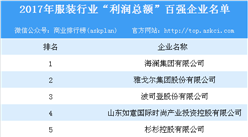 2017年服裝行業利潤總額百強企業排行榜