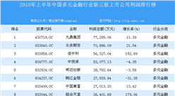 2018年上半年中國多元金融行業新三板上市公司利潤排行榜