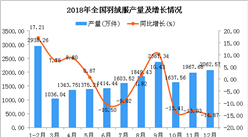 2018年全國羽絨服產量為19589.8萬件 同比下降5.4%