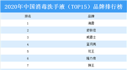 2020年中國消毒洗手液（TOP15）品牌排行榜