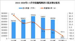 2020年1-2月中國葡萄酒進口數量及金額增長率情況分析