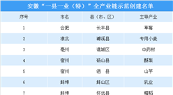 安徽“一縣一業（特）”全產業鏈示范創建名單：看看你的家鄉主導發展什么產業？