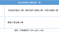 浙江2020年省級特色小鎮申報：舟山市特色小鎮名單一覽（附表）