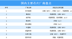 2020年中國50家人工智能芯片廠商名單匯總一覽（表）