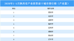 2020年1-5月陜西省產業投資前十城市排名（產業篇）