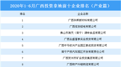 產業地產投資情報：2020上半年廣西投資拿地前十企業排行榜（產業篇）