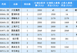 2020年中国上市企业增发计划投入募集资金排行榜 TOP100