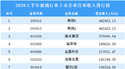 2020上半年玻璃行業上市企業營業收入排行榜