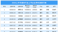 2020上半年基礎建材行業上市企業凈利潤排行榜?（附榜單）