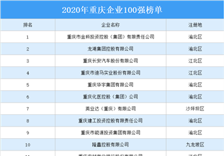 2020年重庆企业100强排行榜