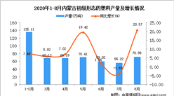 2020年8月內蒙古初級形態的塑料產量數據統計分析