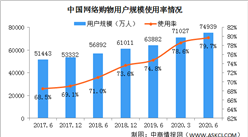2020年上半年我國網絡購物用戶規模為7.49億 占網民整體的79.7%（圖）