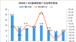 2020年9月新疆鋁材產量數據統計分析