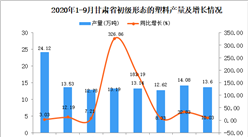 2020年9月甘肅省初級形態的塑料產量數據統計分析