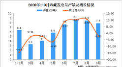 2020年9月西藏發電量產量數據統計分析