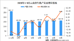 2020年9月云南省生鐵產量數據統計分析