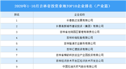 產業地產投資情報：2020年1-10月吉林省投資拿地TOP10企業排名（產業篇）
