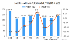 2020年9月山東省交流電動機產量數據統計分析