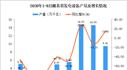 2020年9月湖北省發電設備產量數據統計分析