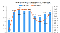 2020年10月寧夏塑料制品產量數據統計分析
