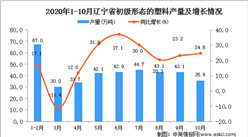 2020年10月遼寧省初級形態的塑料產量數據統計分析