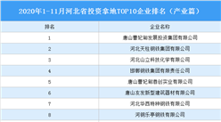 產業地產投資情報：2020年1-11月河北投資拿地TOP10企業排名（產業篇）