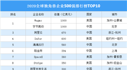 2020全球獨角獸企業500強排行榜TOP10
