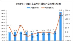 2021年1-2月山東省塑料制品產量數據統計分析