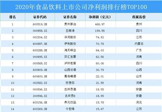 2020年食品饮料上市公司净利润排行榜TOP100