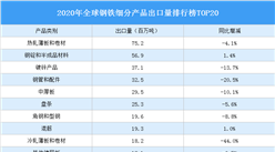 2020年全球鋼鐵細分品種出口量情況：冷軋薄板和卷材出口量大幅減少（圖）