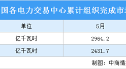 2021年1-5月份全國電力交易中心組織完成交易電量同比增長47.8%（圖）