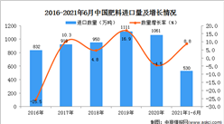 2021年1-6月中國肥料進口數據統計分析