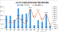 2021年7月湖北省發電設備產量數據統計分析
