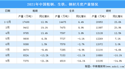 2021年1-9月中國鋼鐵行業運行情況：粗鋼產量同比下降21.2%（圖）
