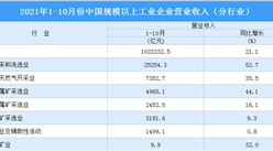 2021年1-10月全國規上工業企業主營業務收入同比增長21.1%（圖）