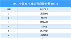 2021中國充電樁運營商排行榜TOP15（附榜單）