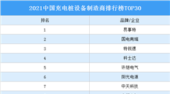 2021中國充電樁設備制造商排行榜TOP30
