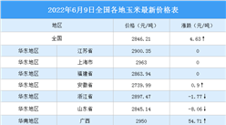 2022年6月10日全國各地最新玉米價格行情走勢分析