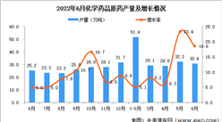 2022年6月全國化學藥品原藥產量數據統計分析