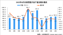 2022年6月全國智能手表產量數據統計分析