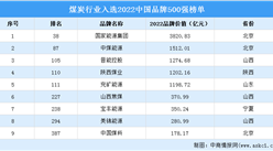 2022中國品牌500強榜單：9家煤炭企業入選