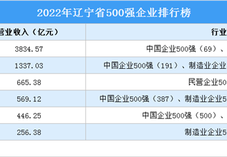 盘点：辽宁地区500强企业（2022）