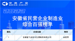 2022安徽省民營企業制造業綜合百強排行榜（附榜單）