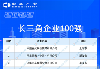 2022长三角企业100强榜单（附全榜单）