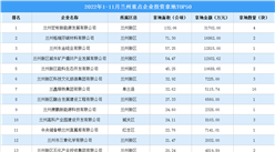 產業投資情報：2022年1-11月蘭州重點企業投資拿地TOP50