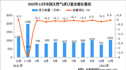 2022年11月中國天然氣進口數據統計分析