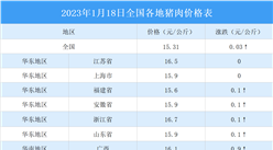 2023年1月19日全國各地最新豬肉價格行情走勢分析