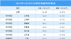 2023年1月30日全國各地最新豬肉價格行情走勢分析